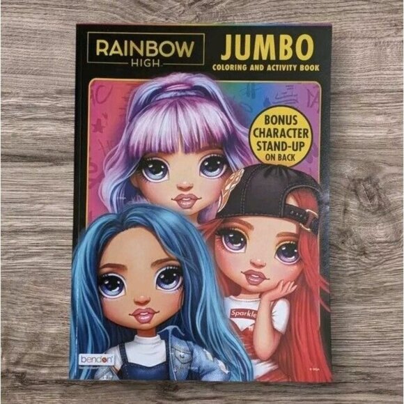 Rainbow High | Toys | Rainbow High Coloring Book Activity Jumbo Mga Dolls Bonus Character Stand ...